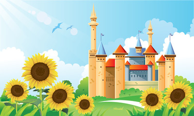 Fototapete Schloss Summer Castle Background  © h4nk