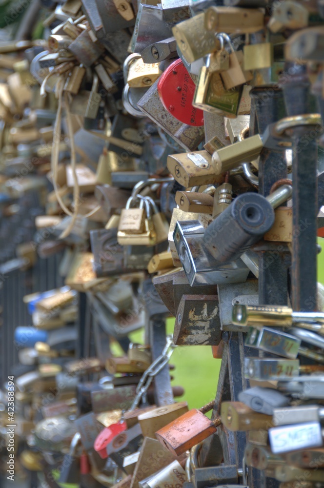 Bridge with Padlock - Symbol for Love Bridge with Padlock - Symbol for Love