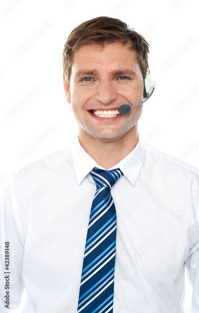 Handsome help desk male executive Handsome help desk male executive