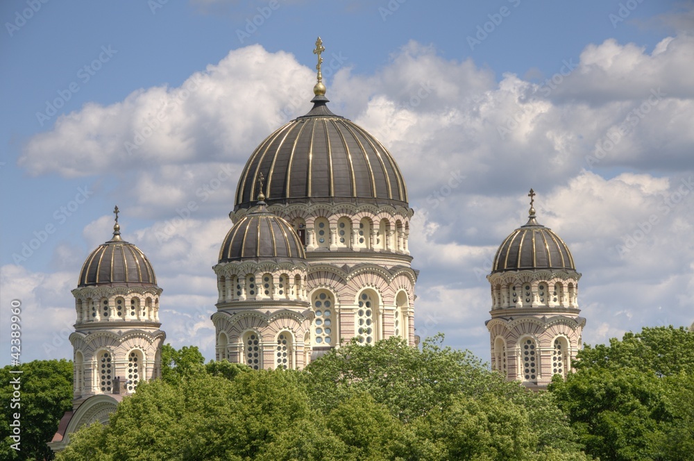 Obraz premium Nativity of Christ Orthodox Cathedral in Riga (Latvia)