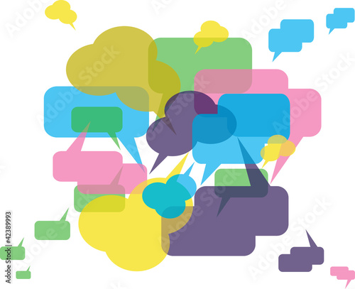 forum or chat: background  in speech bubbles concept