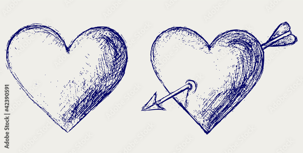 Sketch pencil. Heart