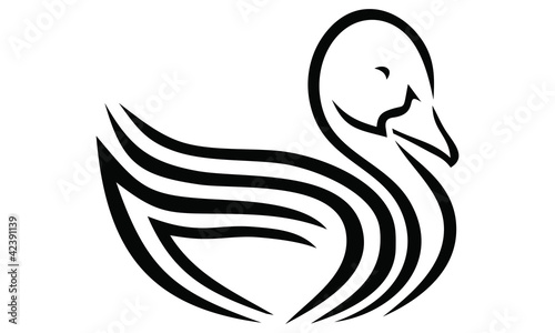 Tribal duck / vector tattoo