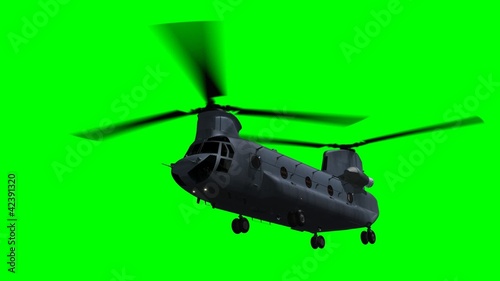 CH-47 Helicopter  on green