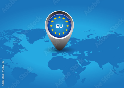 World map with pointer EU