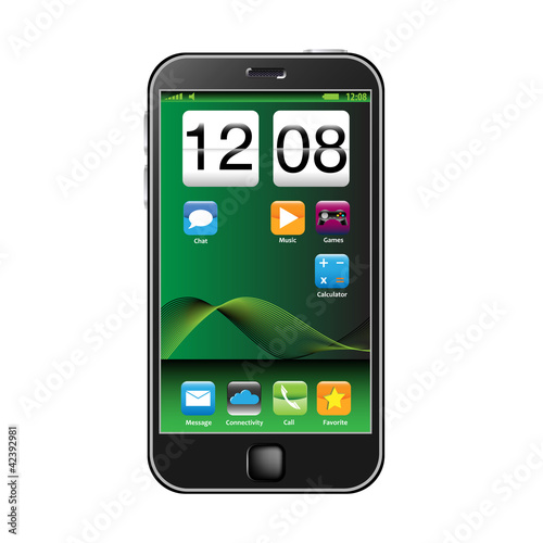 Black touch screen cell phone