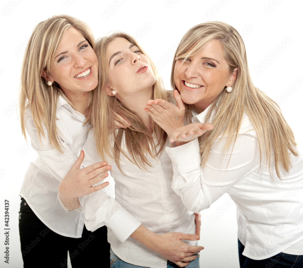 Sisters blowing a kiss Sisters blowing a kiss
