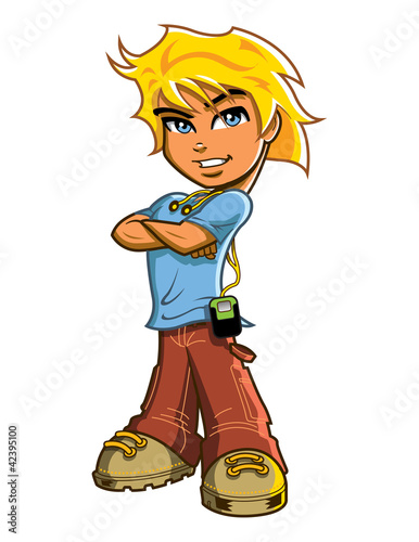 Blonde Boy With Headphones