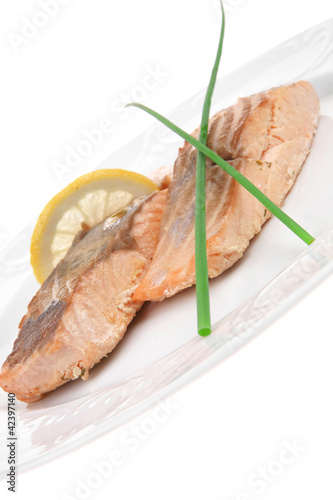 fish entree : roasted salmon fillet