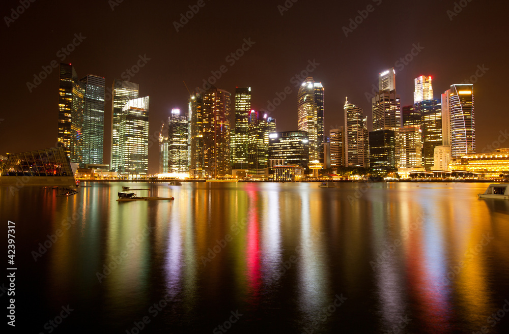 View of Singapore in the night time.