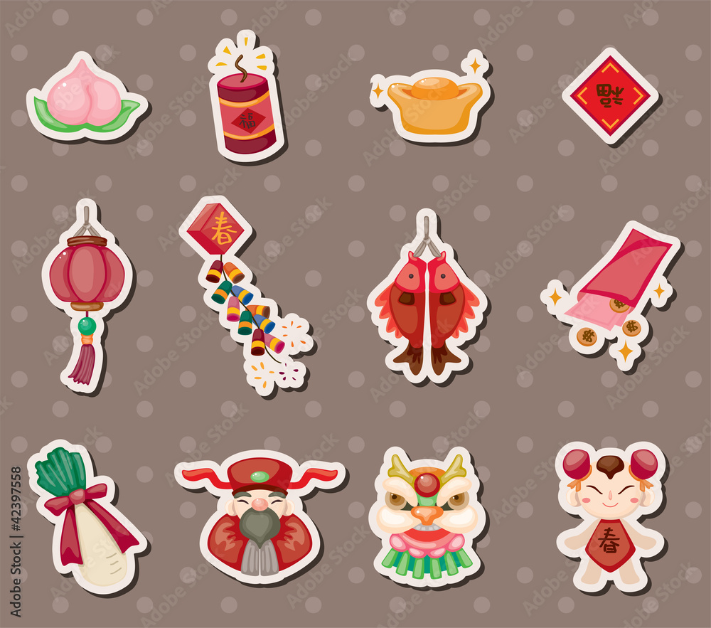 Chinese new year stickers Chinese new year stickers