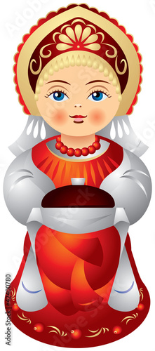 Russian girl with the bread and salt
