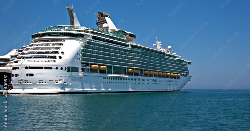 Large cruise ship at anchor