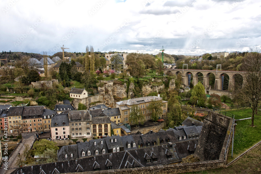 View over Luxembourg Grund in Luxembourg City