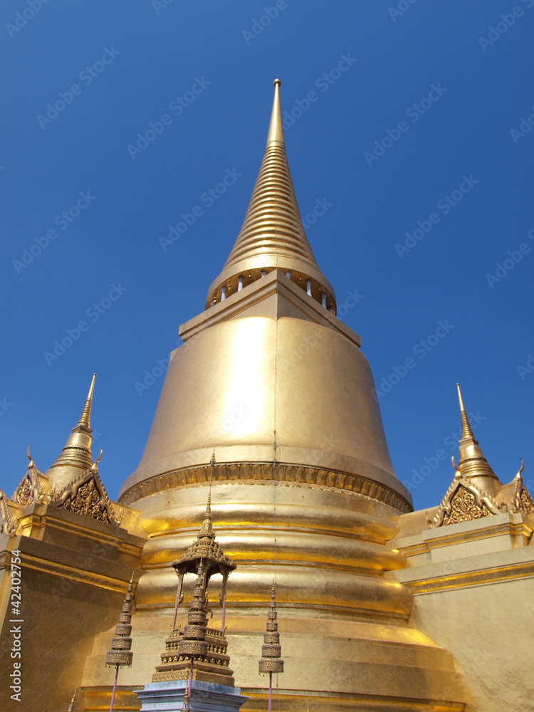 Golden pagoda in Grand Palace ,Bangkok Thailand