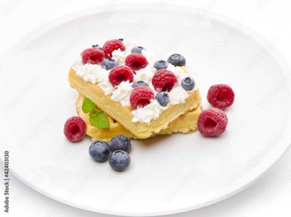 waffle with fruit waffle with fruit
