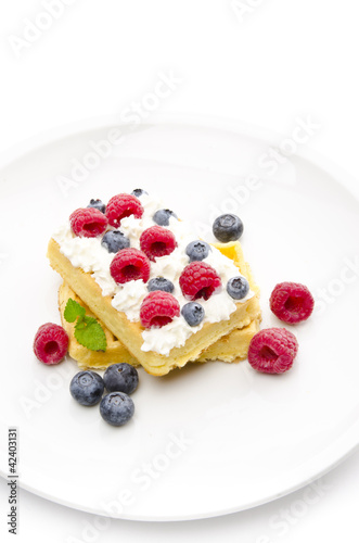 waffle with fruit