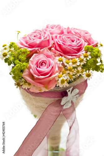 Brautstrauss Rosen Rosa -your text-