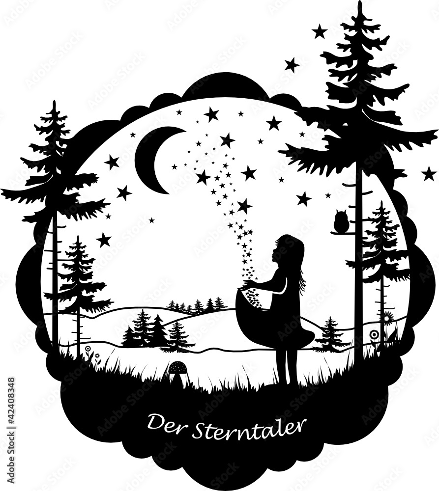 Sterntaler Märchen Stock Vector