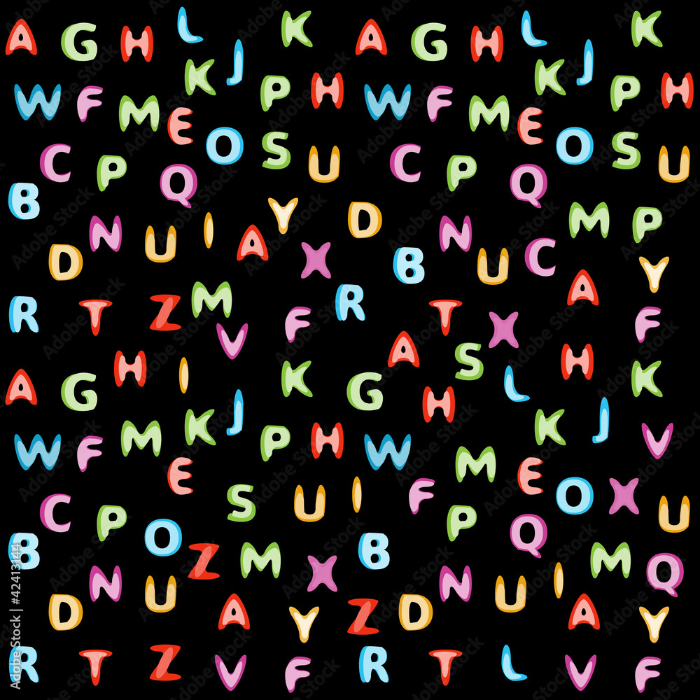 Multicolored alphabet pattern Multicolored alphabet pattern