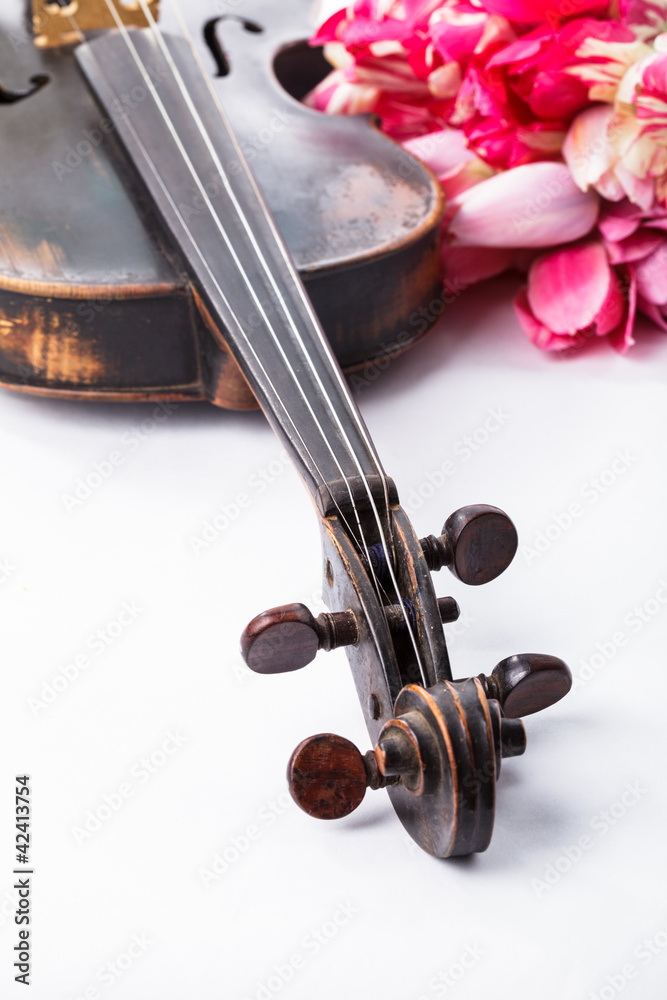 Fototapeta premium Black old violin