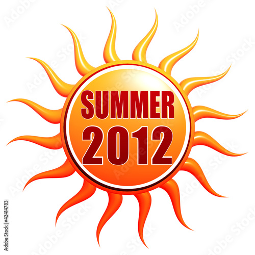 Summer 2012 text over 3d orange sun