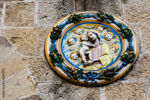 Detail of the Palazzo dei Priori, Volterra, Tuscany, Italy
