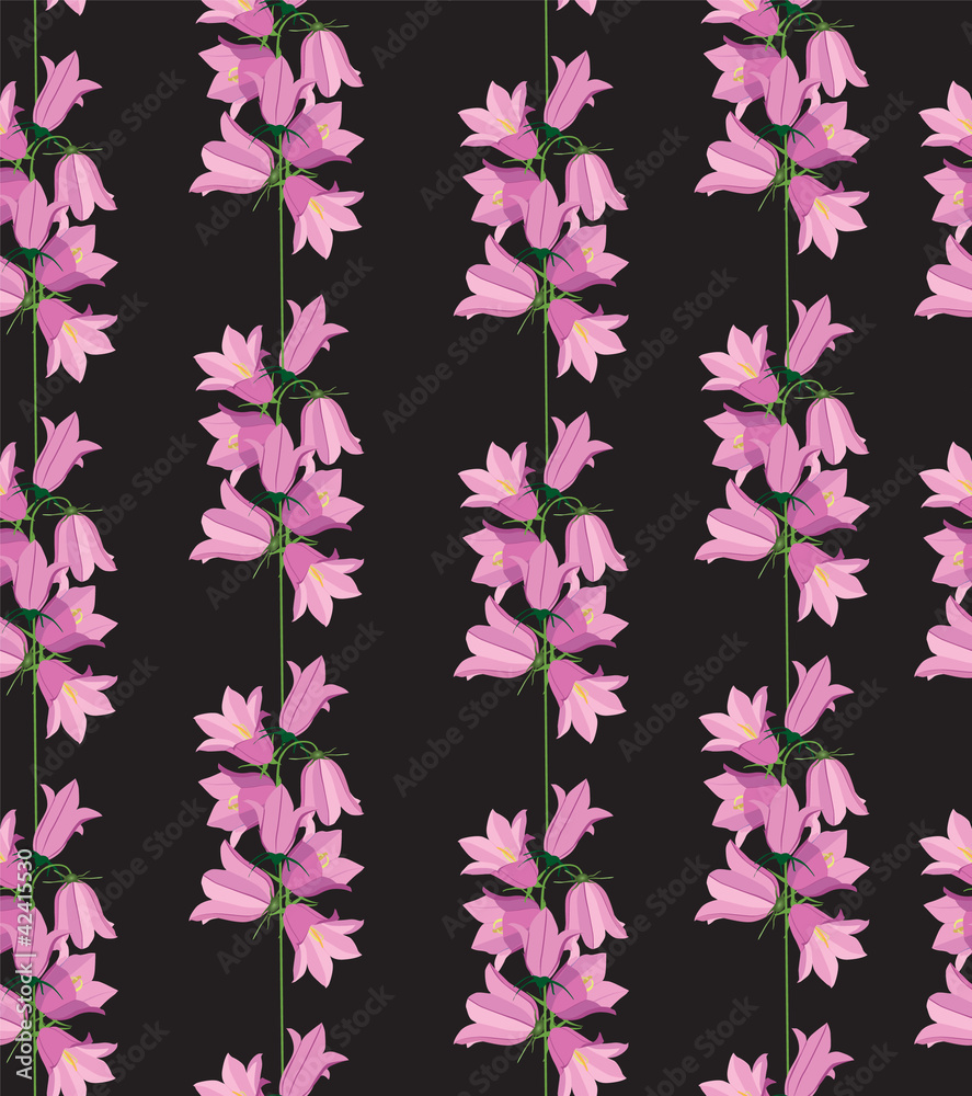 seamless pattern background with bluebell flowers