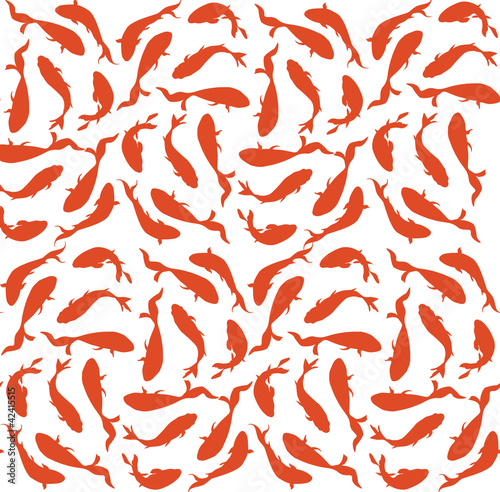 seamless pattern background with goldfish