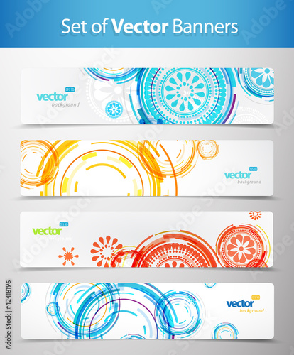 Set of abstract colorful web headers.