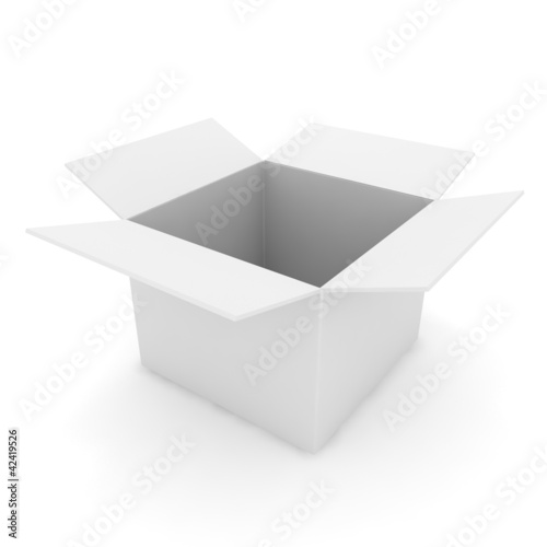 3d white box opene