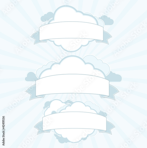 Cloud service vintage banner set