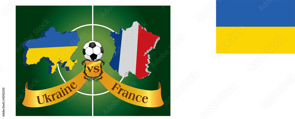 Fototapeta premium Europei Ucraina VS Francia