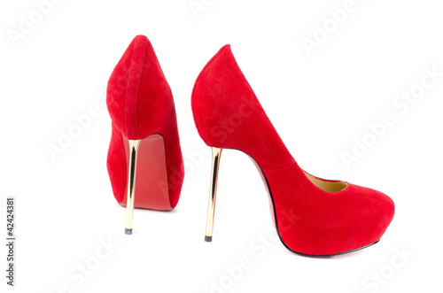 red female shoes