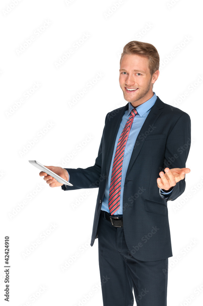 Erfolgreicher Mann mit Mobilem Computer Erfolgreicher Mann mit Mobilem Computer