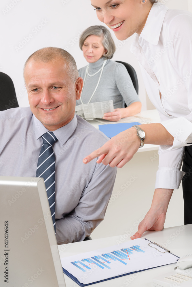 Professional mature businessman office secretary Professional mature businessman office secretary