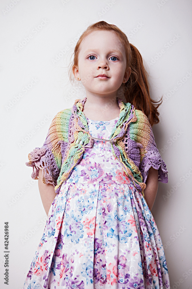 happy little girl in studio happy little girl in studio