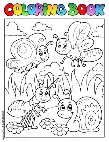 Coloring book bugs theme image 3