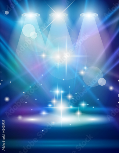 Magic Spotlights with Blue rays
