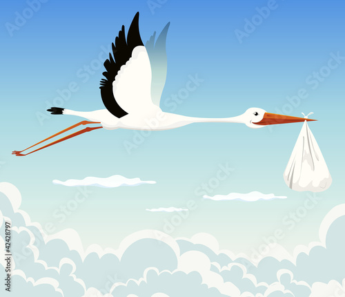 Stork Delivering Baby