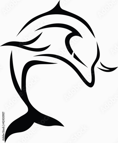 Tribal dolphin / vector tattoo