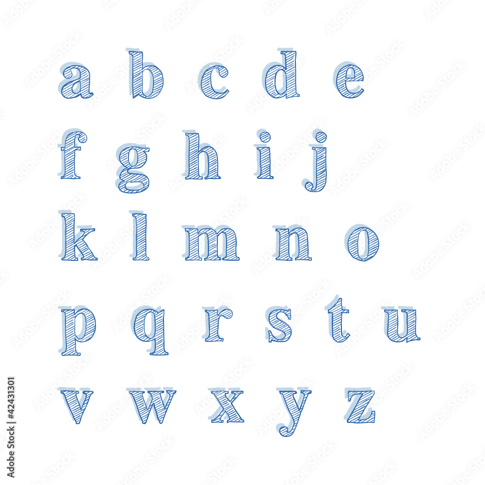Abc – gemalte Kleinbuchstaben Abc – gemalte Kleinbuchstaben