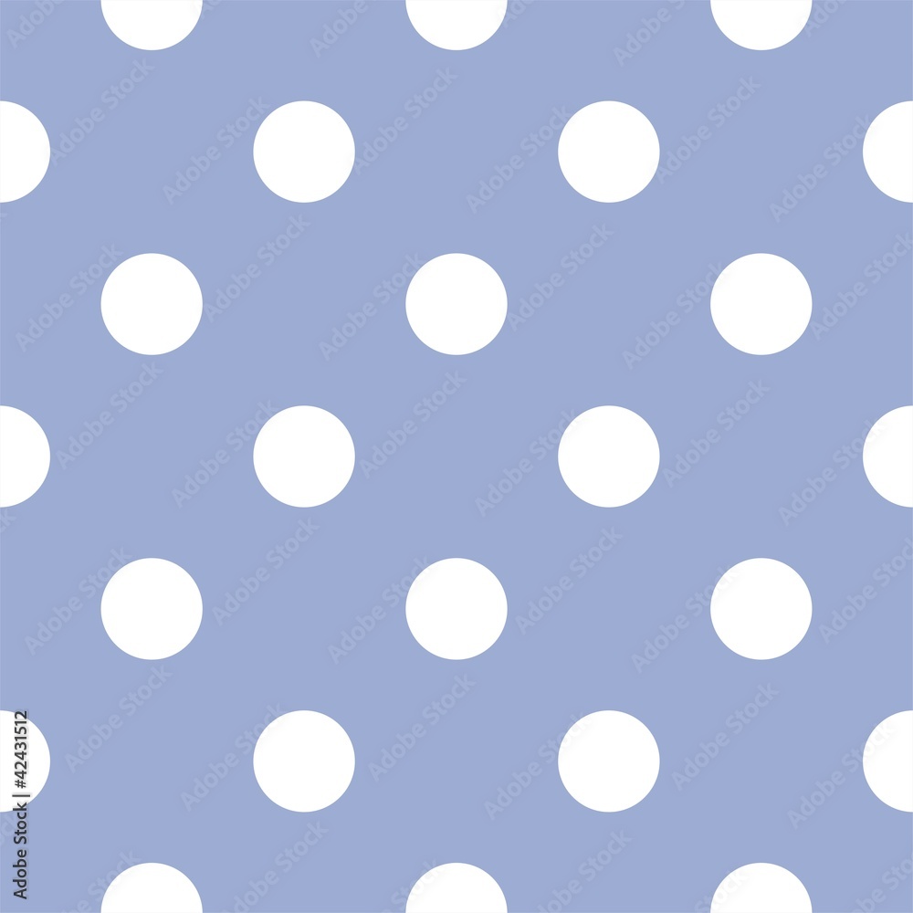 Retro seamless vector pattern with polka dots, blue background