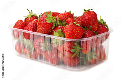 fresh strawberries in box