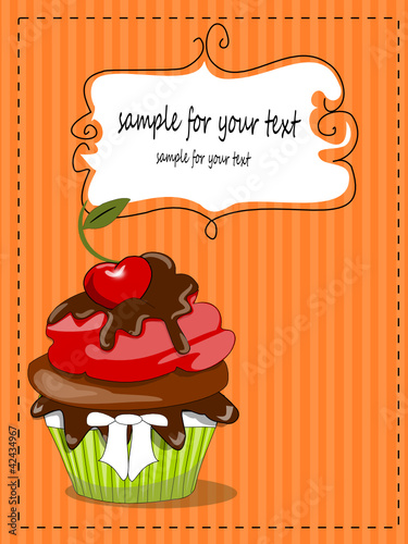 Muffin, Cupcakes Karte mit Textfeld