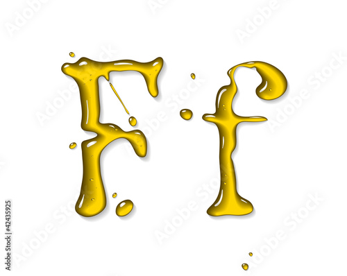 Vector fluid oil letter