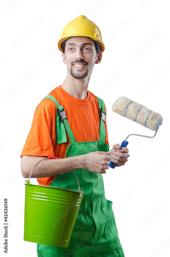 Painter isolated on the white Painter isolated on the white