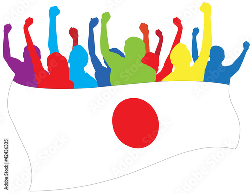 Japan fans vector illustration