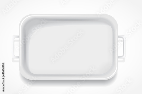 white rectangular fiberglass steam table with handles