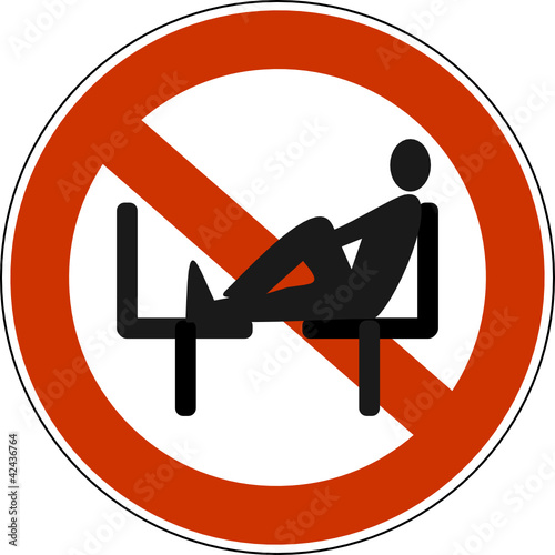 Schuhe auf dem Sitz verboten